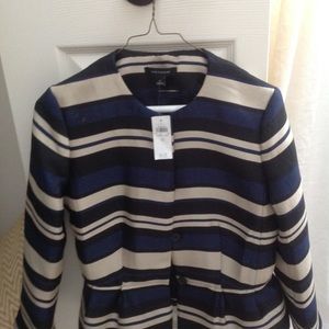 Women's petite striped jacket.